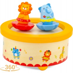 Boite a musique lion et elephant