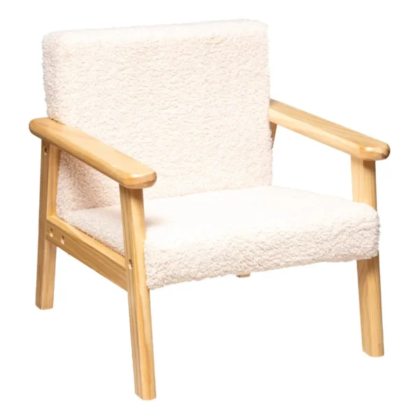 Fauteuil enfant "BASILE" bois blanc