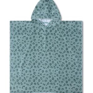 Poncho de bain leopard vert