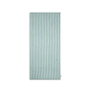 Serviette en coton vert/blanc 135 x 65 cm