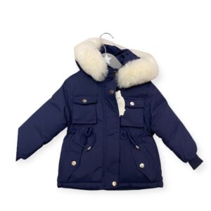 Doudoune fourrure Bleu marine