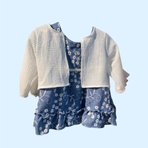 Ensemble gilet et robe bleu