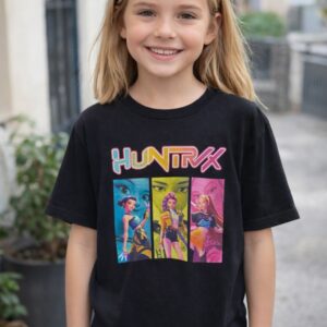 T-shirt  NOIR Enfants Chasseurs de Démons Huntrix, T-shirt Jeunesse Filles Huntrix