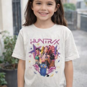 T-shirt  BLANC Enfants Chasseurs de Démons Huntrix, T-shirt Jeunesse Filles Huntrix
