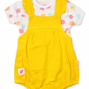 Salopette jaune a pois