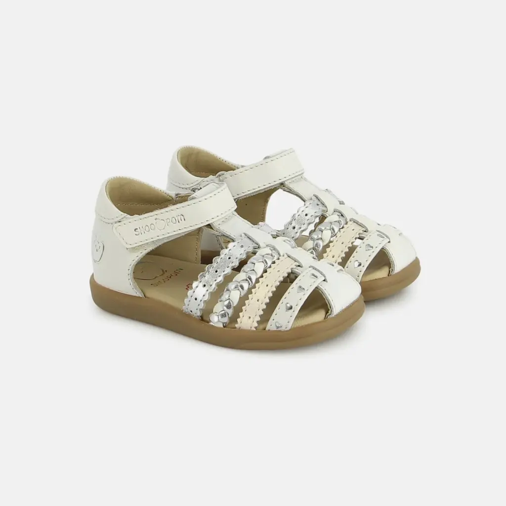 Sandale Nappa White silver