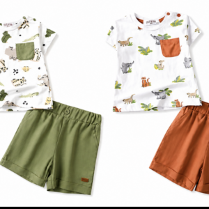 Ensemble T-shirt et short bébé Safari