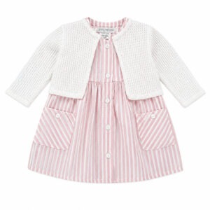 Robe Lou  rose et son gilet