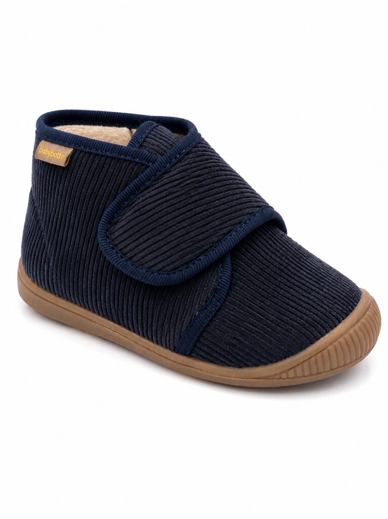Pantoufles Babybotte Philibert bleu marine | Boutique Melobaby Cavaillon