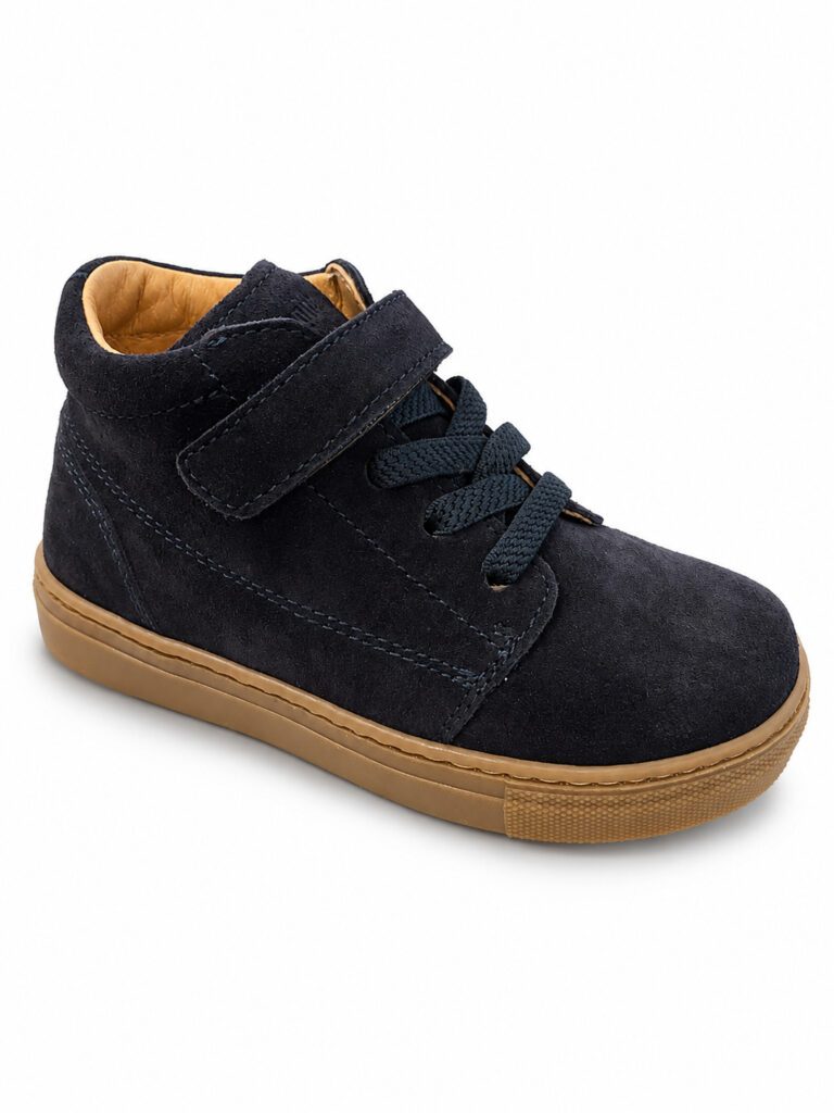 Basket enfant Babybotte Krepe Elas bleu marine avec scratch et lacets - Melobaby Cavaillon