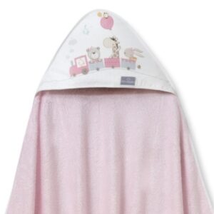 Cape de bain petit train beige