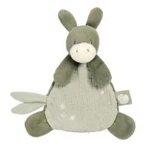 Mini doudou Âne Nattou vert tilleul 25 cm | Mélobaby