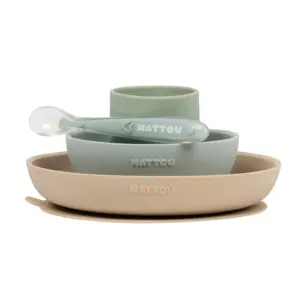 Coffret repas bébé silicone Nattou | Mélobaby