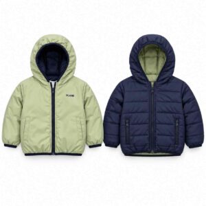 Doudoune réversible enfant kaki et marine | Mélobaby