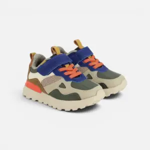 Baskets Joggy scratch kaki et bleu Royal - Melobaby Cavaillon