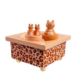 Boîte à musique léopard et félins | Mélobaby