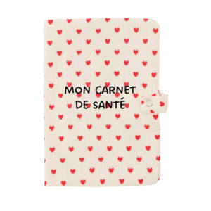 Protège-carnet de santé cœurs rouges | Mélobaby Cavaillon