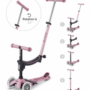 Trotinette evolutive LED Rose Poudré | Mélobaby Cavaillon