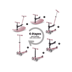 Trottinette évolutive dès 1 an rose poudrée - Melobaby Cavaillon