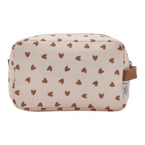 Trousse de toilette cœurs marron | Mélobaby